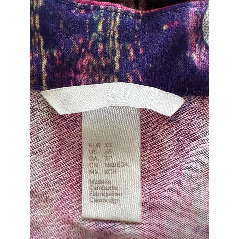 H&M Abstract Print Beach CoverUp Tunic Kaftan XS Lightweight Swim Coverup